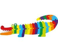 Small Foot Puzzle Krokodil ABC aus Bunt lackiertem Holz, toller Puzzlespaß mit Lerneffekt, 3425 Coccodrillo, Multicolore, ca. 56 x 20 x 1.5 cm, 2019562
