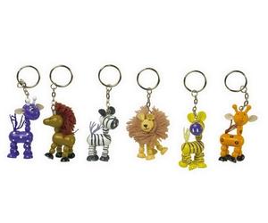 Small Foot Company, 7582 Portachiavi Safari, Set da 6 Pezzi, Multicolore (Mehrfarbig)