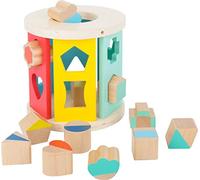 Small Foot , cubo di ordinamento delle forme rotolanti in legno, 12 cubi di forma diversa, le combinazioni di colori possono differire