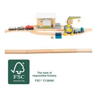 small foot deposito merci con gru e binari in legno FSC