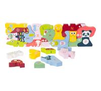 Small Foot Design 10869 - Puzzle con Alfabeto Composto da 26 Animaletti in Legno