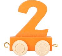 Small Foot Design- Trenino con Il Numero 2" in Legno Naturale, Colore Bunt Sortiert, 2, 10564
