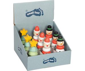 small foot Display con Personaggi in Legno da accatastare, Inverno, Set da 9, per Il Calendario dell'avvento, regalino per Babbo Natale Segreto o pensierino, 12677, Colore Coloured
