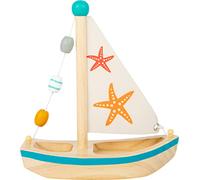Small Foot 11658 Wooden Starfish Sailboat, Swimming Toy for Water, for Children
