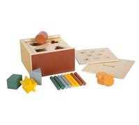 Small Foot Gioco con Elementi ad Incastro Montessori in Legno FSC 100% Certificato, Bastoncini e Forme Geometriche, Giocattolo per la motricità per Bambini da 1 Anno, 12743