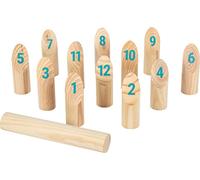 Small Foot - Gioco dei Vichinghi Kubb con numeri "Active" in legno, gioco da Outdoor per il giardino e tutta la famiglia, 12402