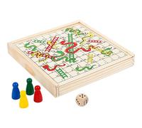 Small Foot Gioco di serpenti e scala to go in legno, 100% certificato FSC, scatola di legno da asporto, art. n. 112211