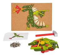 Small Foot Design Gioco martelletto Piante & Creature in legno con pannello sughero e martello 3+