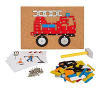 Small Foot Gioco martelletto Veicoli della Città in Legno, con Lavagna in Sughero e Martello per Bambini da 3 Anni,12360