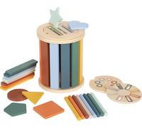 small foot Gioco Montessori con cestello, in legno FSC® 100% certificato, tre dischi intercambiabili con elementi da incastrare, da 1 anno, 12816