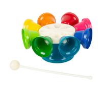 small foot 11694 Sonaglio campanelle, colorato con supporto, 8 pezzi con bacchette e 8 canzoni, strumento musicale per l'educazione musicale nella prima infanzia, a partire da 3 anni