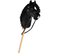 small foot Hobby Horse nero Eddie, cavalluccio con bastone in legno rimovibile e chioma acconciabile, con capezza, lunghina e briglia, per bambini dai 3 anni, 12716