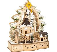 small foot Lampada Starsinger in Legno, Decorazione alimentata a Batteria con Illuminazione a LED e Piramide Natalizia 11791, Multicolore, Normale