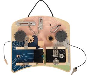 Small Foot Locks and Rotation Activity Board, Diverse Motor Skills Fun for Kids