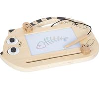 small foot magneetbord "Kat" van hout, tekenbord met pen en stempels, draagbaar