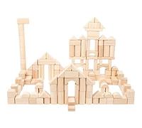 small foot Mattoncini da costruzione in legno, set da 200, incl. ponti, cilindri, triangoli ecc., da 1 anno, 11397