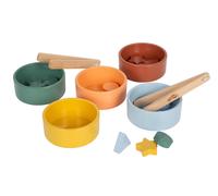 small foot Montessori Gioco di ordinamento con pinza, in legno FSC® 100% certificato, con 5 ciotole e 15 elementi da ordinare, a partire da 1 anno, 12814