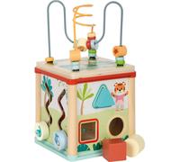 Small Foot motricità Jungle Friends in Legno FSC 100% Certificato, Dado Activity salvaspazio con 5 superfici, Gioco didattico per Bambini da 1 Anno, 12765