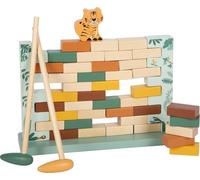 small foot Muro traballante "Safari" in legno FSC® 100% certificato, gioco di società con due martelletti in legno, per bambini dai 4 anni, 12741
