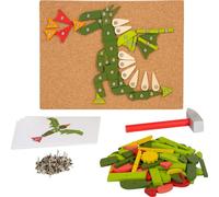small foot Plants and Creatures Toy, wood, with cork board and hammer, for kids