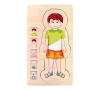 small foot 5842 wooden puzzle anatomy boy, skeleton, muscles, bloodstream and in