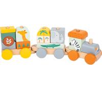 Small Foot Safari 11698 Wooden Train and Stacking Game in Pastel Colours from 12