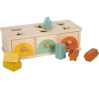 Small Foot Scatola cassetto ad Incastro Montessori in Legno FSC 100% Certificato, 3 cassetti con 6 Elementi da incastrare Colorati, per Bambini da 1 Anno, 12746