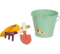 small foot Set di palette con secchio "Tiny Garden", giocattoli per il giardinaggio e la sabbia in legno e metallo, per bambini dai 3 anni, 12665