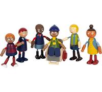 small foot Diversity Bending Family, 6 wooden dolls of different ages, genders,