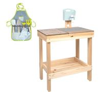 small foot Set da cucina fangosa per bambini con gioco d'acqua e set da giardino, verde
