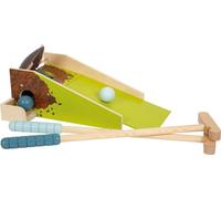 small foot Set da minigolf Talpa, in legno, con meccanismo a scatto, giocattolo per giardino, per bambini dai 3 anni, Colore verde, 12439
