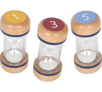 Small Foot Set di clessidre Educate in Legno di faggio, Set Composto da 3 Pezzi con clessidre da 1, 3 e 5 Minuti, Giocattolo per l'apprendimento per Bambini dai 3 Anni, 12781