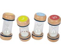 small foot XL Hourglass Set Educate made of beechwood, set of 4 learning toys fo