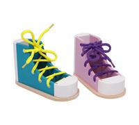 Small Foot set di gioco Allaccia le stringhe - scarpe di legno, 2 pz