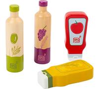 small foot Set di salse e olio "fresh", in legno, accessori per negozi e cucine da gioco per bambini, 4 pezzi, 11445