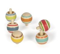 small foot houten tol set, ideaal om mee te nemen, 6 tollen, activiteit voor kin