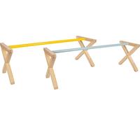 Small Foot Cavaletti 12397 Children's Wooden Garden Jump Hurdles for Horses Fans from 3 Years Fantasia Toys, Colore Blu, giallo, Large