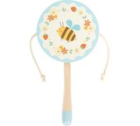 Small Foot Legno Piccoli Amici, Pratico Strumento Musicale con Motivo di Fiori e Ape, tamburello per Bambini dai 24 Mesi, 12718