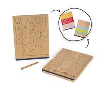 small foot tavoletta da scrittura in legno educate - set per esercitarsi con lettere e numeri