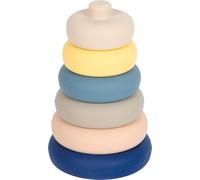 Small Foot Torre da impilare in Silicone, 6 Pezzi, priva di BPA, Giocattolo didattico per Il Bagno e la sabbiera, per Bambini da 1 Anno, 12749