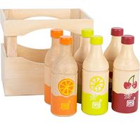 Small Foot 11739 "Fresh Wooden Crate, 6 Bottles of 3 Varieties, Accessories for