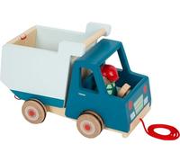small foot Pull-Along Dump Truck made of wood, motor skills toy and baby walker,