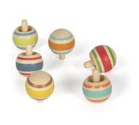 small foot houten tol set, ideaal om mee te nemen, 6 tollen, activiteit voor kin