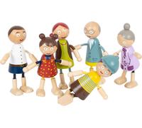 Famiglia di bambole pieghevoli in legno
