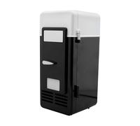 Small Fridge, Beverage Cooler, Double Mode USB Powered Compact Lightweight Portable Easy Setup Space Saver Modern Style, Drink Chiller for Home Travel Camping, 7.68x3.74x3.74Inches, Black, Red