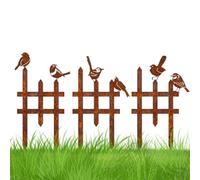 Small Garden Fence - 3 Piece Bird Design Ground Stake Edging, Decorative Outdoor Lawn Boundary | Insert Panel Durable Landscape Divider Garden Path For Backyard Patio Deck Porch Balcony Yard Plants