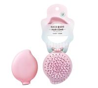 Small Hairbrush, Travel Mirror Hair Brushes, Portable Foldable Comb with Mirror, Detangling Styling Tool for Women, Girls, Daily, Grooming, Post Shower Care Home Use, Color Pink