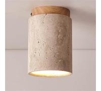 Small Hallway Chandelier Fixtures Farmhouse Close to Light, Natural Stone Rustic Ceiling Lamp, Vintage Lighting for Entryway, Porch, Balcony, Lounge, Staircase(Wood)