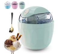 Small Home Mini Ice Cream Maker, 17oz Personal Mini ice cream maker machine with One-Touch Control, Just 15 Minutes, Single Serving of Gelato, Frozen Yogurt, Compact Electric DIY Maker (Green)