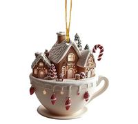 Small House Coffee Cup Green Plant Decorative Pendant Decorate The House Decorate Christmas Decorations Christmas Decorations Vaso per piante in legno (A, A)